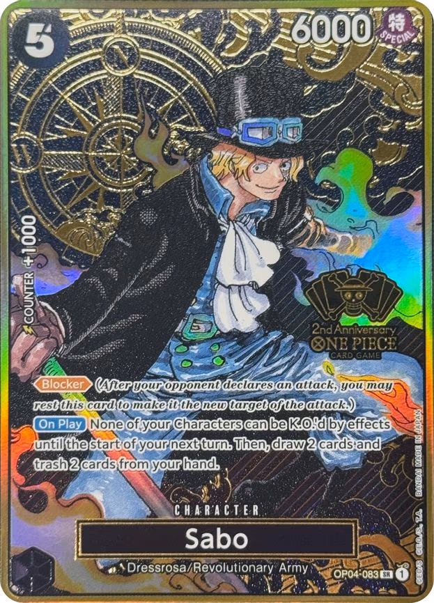Sabo (One Piece Japanese Version 2nd Anniversary Set) trading card